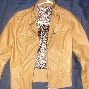 Brown leather jacket